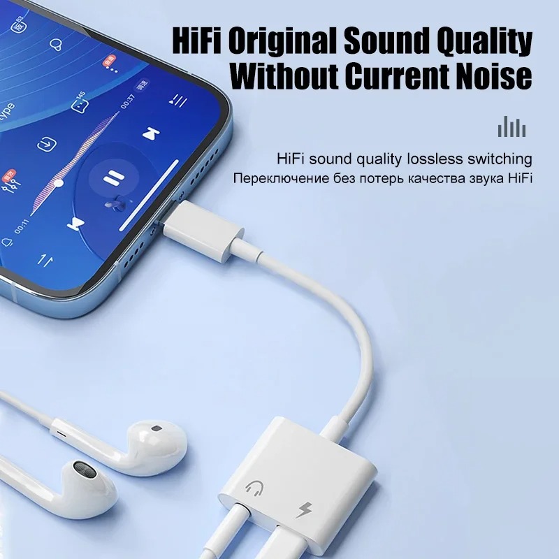Аудиоадаптер для iPhone 14, 13 – обзор и цена Earphone Splitter Jack